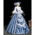 baratos Vestidos-Vintage Rococó Renascentista Maxi Vestidos Normal Julieta Princesa Noiva Pregueado Com Babados Princesa Decote Redondo Fantasia Mulheres Dia Das Bruxas Carnaval Baile de Máscaras Festa dia das Bruxas