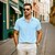 cheap Street-Men&#039;s Shirt Linen Shirt Summer Shirt Beach Shirt Summer Hawaiian Shirt Solid Color Vacation Street White Pink Light Blue Short Sleeve Collar Summer Spring &amp; Summer Clothing Apparel Patchwork