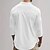 abordables Tenue d&amp;#39;affaires décontractée-Homme Chemise en coton et lin Uni Vacances Noir Blanche Kaki Gris foncé manche longue Col grand-père Vêtement Tenue
