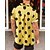 cheap Men's Button Up Shirts-Men's Shirt Summer Shirt Casual Shirt Beach Shirt Button Up Shirt Black White Yellow Short Sleeve Polka Dot Lapel Vacation Hawaiian Clothing Apparel Polyester Fashion Casual Comfortable