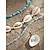 abordables Accessoires de vacances-Ensemble de colliers bohèmes superposés en coquillages et perles pour femmes – pendentif turquoise de style plage et breloques dorées pour les vacances d'été et les festivals