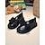 preiswerte Kinder-Loafer und -Slipper-Schwarze Lack-Loafer für kleine Mädchen mit großer Schleife – süße und bequeme Schulschuhe für Kindergarten und Grundschule