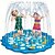 abordables Juguetes de Playa y al Aire Libre-Piscina portátil de lujo extragrande para exteriores de 100 cm/39,37 pulgadas con rociadores de agua (alfabeto) &amp;Tapete de aprendizaje de números con diseño de arcoíris vibrante, material de PVC,