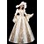 abordables Robes-ancien Rococo Renaissance Maxi Robe Normal Juliette Princesse Mariée Plissé Volanté Princesse Col rond Déguisement Femmes Halloween Carnaval Mascarade Soirée Halloween Performance Adultes