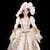 abordables Robes-ancien Rococo Renaissance Maxi Robe Normal Juliette Princesse Mariée Plissé Volanté Princesse Col rond Déguisement Femmes Halloween Carnaval Mascarade Soirée Halloween Performance Adultes