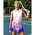 abordables Ensemble de Tennis Féminin-US Open Femmes Ensemble de sport Ensemble de tennis Jupes de tennis Chemise de tennis 2 Pièces Sans manches Patchwork Imprimé Respirant Tennis Le golf Badminton Col Rabattu Floral Jupe Violet