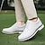 זול נעלי גולף לגברים-נעלי גולף לבנות לגברים - נעלי שרוכים קלות משקל מעור מלאכותי עם סוליה נוחה לגולף ולספורט חוצות