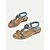 baratos Sandálias de Férias-sandálias femininas boêmias com contas elásticas slingback – sapatos baixos de verão azuis e cobre para caminhadas, férias e praia