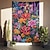 billige landskapsteppe-Floral Lilje Hengende Teppe Veggkunst Stor Tapestry Mural Dekor Fotograf Bakgrunn Teppeserviett Gardin Hjem Soverom Stue Dekorasjon