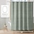 preiswerte Duschvorhänge-Boho Faux Leinen Duschvorhänge für das Badezimmer Bauernhaus Duschvorhang mit Quasten Salbeigrünes Duschvorhang-Set stoff Duschvorhang mit 12 Haken Hotelqualität