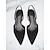 billige Stiletto hæler-slingback pumps med spiss tå for kvinner – lav hæl hæler i kunstskinn for elegante kontor- og kjoleanledninger
