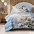 billiga 100% bomull-Blommor Duvet Set 100% Bomull Mjuk och Andningsbar Sängkläder Med Färgglada Blommor Lätt och Hållbar Täcke Bekväm för Alla Säsonger Lätt att Ta Hand Om
