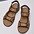 abordables sandalias de exterior-Sandalias deportivas para hombre con correas de velcro ajustables y plantilla acolchada: calzado duradero para actividades al aire libre y senderismo.