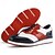 preiswerte Herren Golfschuhe-Rote und marineblaue Golfschuhe für Herren – leistungsstarke Schnürsneaker mit Lederdetails für Golf, Sport und Freizeit