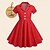 billige Kjoler-1950'erne Retro / vintage rockabilly Kjoler Flare kjole Polkaprikker Udklædning Pige Jul Halloween Karneval Skolebal Fest Cocktailparty Børne Kjole Hjemkomstkjoler