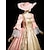 baratos Vestidos-Vintage Rococó Renascentista Maxi Vestidos Normal Julieta Princesa Noiva Pregueado Com Babados Princesa Decote Redondo Fantasia Mulheres Dia Das Bruxas Carnaval Baile de Máscaras Festa dia das Bruxas