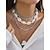 abordables Accessoires de vacances-Ensemble de colliers bohèmes superposés en coquillages et perles pour femmes – pendentif turquoise de style plage et breloques dorées pour les vacances d'été et les festivals