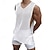 cheap Tank Tops-Men's Tank Top Vest Top Undershirt Sleeveless Shirt Sleeveless V Neck Summer Plain Fashion Designer Hole Vacation Street Going out White Top Tee for Men