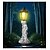 abordables Éclairages pour allées-1 pc LED extérieur paysage lumières ange câlin livre mère et enfant résine suspension lampe cour jardin pelouse chemin parc paysage lampe lampe décorative