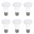 abordables Ampoules globe led-Ampoule LED E27 R63 7 W 85-265 V, lumière champignon, équivalent 60 W, blanc chaud, pour la maison, le salon, la salle de bain, 6 pièces