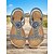 baratos Sandálias de Férias-sandálias femininas boêmias com contas elásticas slingback – sapatos baixos de verão azuis e cobre para caminhadas, férias e praia