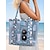 abordables Cabas et fourre-tout-Sac fourre-tout de plage en maille fleurie pour femme – grand sac à bandoulière d'été imperméable avec poches, léger et respirant pour les vacances, la piscine et les voyages. Couleur : vert vin, bleu foncé.