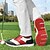 preiswerte Herren Golfschuhe-Rote und marineblaue Golfschuhe für Herren – leistungsstarke Schnürsneaker mit Lederdetails für Golf, Sport und Freizeit