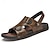 preiswerte Urlaubsandalen-Herren Sandalen Spaziergang Lässig Mikrofaser Bequem Rutschfest Atmungsaktiv Loafer Schwarz Braun Sommer Frühling Herbst
