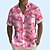 cheap Birds &amp; Animals-Men's Flamingo Bird Shirt Summer Hawaiian Shirt Button Up Shirt Short Sleeve Hawaiian Vacation Holiday Beach Wear Summer Spring Turndown 3D Print Collared Shirts Front One Pocket Pink