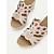 preiswerte Keilsandalen-Damen-Keilsandalen im Boho-Stil mit goldenen Strasssteinen – glitzernde Slip-On-Plateau-Absätze für Strandurlaube, Sommerpartys und Urlaubskleidung