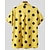 cheap Men's Button Up Shirts-Men's Shirt Summer Shirt Casual Shirt Beach Shirt Button Up Shirt Black White Yellow Short Sleeve Polka Dot Lapel Vacation Hawaiian Clothing Apparel Polyester Fashion Casual Comfortable