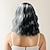 preiswerte Trendige synthetische Perücken-Synthetische Perücken Gewellt Curly Webart Asymmetrisch Gerader Pony Maschinell hergestellt Perücke 14 Zoll A1 Synthetische Haare Damen Mittelscheitel Klassisch Bequem Schwarz Weiß
