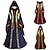 abordables Robe-Médiéval Renaissance Robe de cocktail Robe de Bal Viking Étranger Elfe Déguisement Femmes Celtique Fantaisie Royal Halloween Carnaval Mascarade Soirée LARP Foire de la Renaissance Adultes Robe
