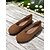 abordables Sandalias planas de mujer-Zapatos planos marrones descalzos con punta ancha para mujer: cómodos zapatos sin cordones con caída cero para caminar y viajar de forma informal.