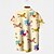 cheap Birds &amp; Animals-Men's Animal Rooster Funny Shirt Summer Hawaiian Shirt Button Up Shirt Short Sleeve Hawaiian Vacation Holiday Beach Wear Summer Spring Turndown 3D Print Collared Shirts Front One Pocket Yellow
