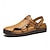 baratos sandálias de exterior-sandálias masculinas - acabamento em couro sintético perfurado, moda - ideal para passeios casuais e reuniões de fim de semana