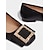 ieftine Pantofi Joși de Damă-balerini negri de damă cu cataramă cu strass – pantofi eleganti cu vârf rotund pentru întâlniri casual și stil șic de zi cu zi