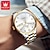 voordelige Mechanische Horloges-OLEVS Heren Mechanisch Horloge Minimalistische Mode Automatisch Opwindend Lumi-nescerende Datum Week Waterdichte Stalen Horloge