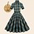 preiswerte Kleider-Retro Vintage 1950er Rockabilly Midlänge Kleid Swing-Kleid Ausgestelltes Kleid Kariert Damen Maskerade Maskerade Date Junggesellinnenabschiedsparty Erwachsene Kleid Abschlussballkleider Frühling