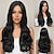 baratos Perucas Sintéticas sem Touca-Perucas sintéticas Ondulado Curva solta Corte em Camadas Partida Profunda Fabrico à Máquina Peruca 24 polegadas A1 Cabelo Sintético Mulheres Clássico Confortável Cabelo com Luzes / Reflexos Preta