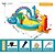 preiswerte Pools, Whirlpools &amp; Zubehör-Aufblasbares Dinosaurier-Spielzentrum, Outdoor-Spielhaus, aufblasbarer Wasserpark mit Kinderpoolrutsche, Wassersprüher, Wasserfall und 6 Bällen, mehrfarbig