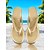 preiswerte Urlaubsandalen-Flip-Flop-Sandalen mit goldenem Keilabsatz für Damen – metallisch glänzende Strand-Sandalen für den Sommerurlaub, Reisen und die Freizeit
