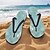 billiga Semester Sandaler-flip flops med blå lövtryck för män – tropisk och elegant stil för strandsemester, ö-hopping och strandmiddagar