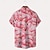 cheap Birds &amp; Animals-Men's Flamingo Bird Shirt Summer Hawaiian Shirt Button Up Shirt Short Sleeve Hawaiian Vacation Holiday Beach Wear Summer Spring Turndown 3D Print Collared Shirts Front One Pocket Pink