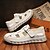 abordables Sandalias casuales-Sandalias deportivas blancas de punta cerrada para hombre, con tiras ajustables y suela resistente para actividades al aire libre y deportes acuáticos.