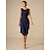 preiswerte Kleidersets-Damen Teelänge Spitzenkleid Partykleid Cocktailkleid Kleid für Hochzeitsgäste Elegant Mode Party Formell Hochzeitsgast Cocktailparty Normale Passform Einfarbig Dreiviertelarm Rundhalsausschnitt