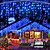 お買い得  プラグイン式電源-つららクリスマスライト1パック、10m 400 LED 8モードとタイマー60滴、タイマー付きつららクリスマスライト、休日、結婚式、クリスマス用の防水接続可能な屋外ストリングライト