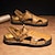 baratos sandálias de exterior-sandálias masculinas - acabamento em couro sintético perfurado, moda - ideal para passeios casuais e reuniões de fim de semana
