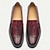 abordables Mocassins en cuir de qualité supérieure-Mocassins en cuir bordeaux pour homme avec surpiqûres décoratives – Chaussures Kentucky Derby pour des occasions décontractées et élégantes