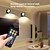abordables Lumières de rondelle-Lot de 2 appliques murales magnétiques rechargeables avec quatre températures de couleur réglables, télécommande pour lampe de lecture rotative, lampe de chevet, lampe murale